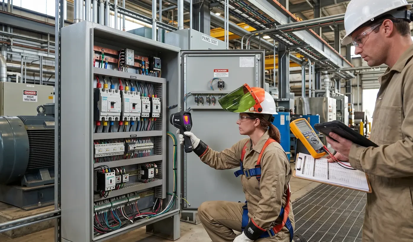 Manutenção elétrica preditiva: medições que evitam paradas industriais